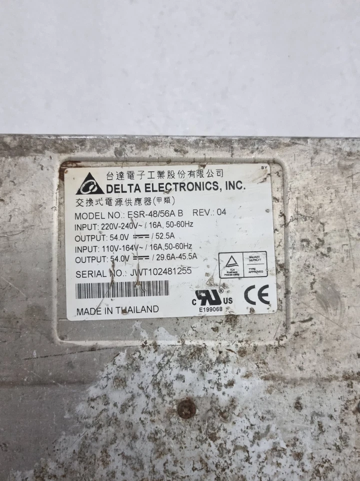 Delta Electronics ESR-48/56A B 54VDC Rectifier Power Supply Telecom PSU 220-240V